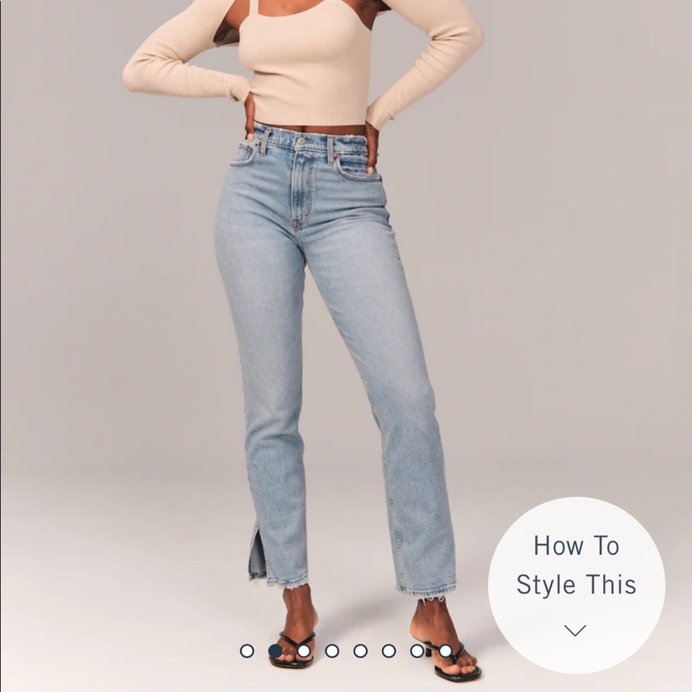 Abercrombie Curve Love 90s Ultra High Rise Straight Jeans